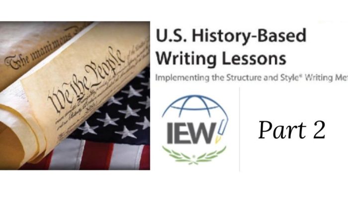 Us history based writing lessons iew