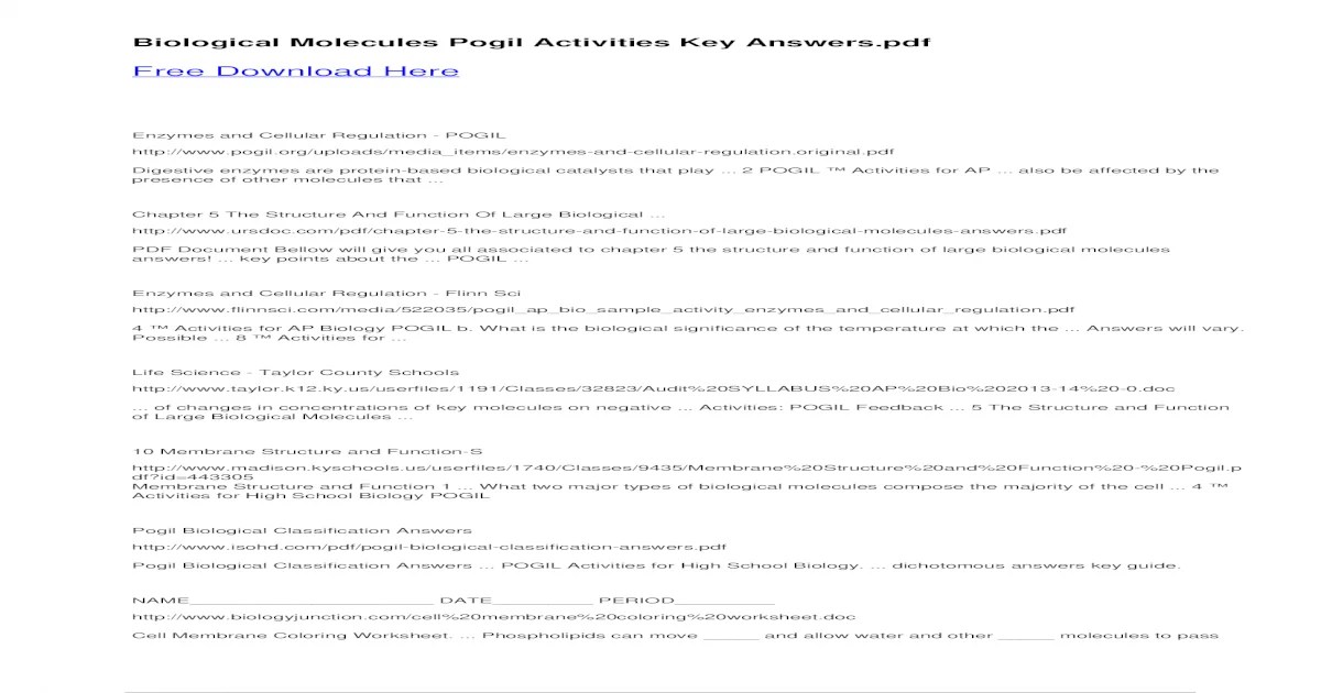 Feedback mechanisms answer key pogil